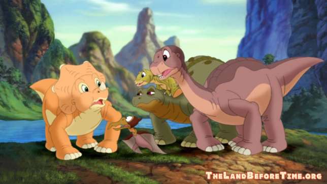 The Land Before Time Wallpaper Background Littlefoot Ducky Petrie Spike Looking at Cera