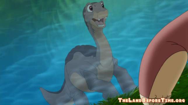 The Land Before Time Wallpaper Background Littlefoot Looking At His Reflection Excitedly